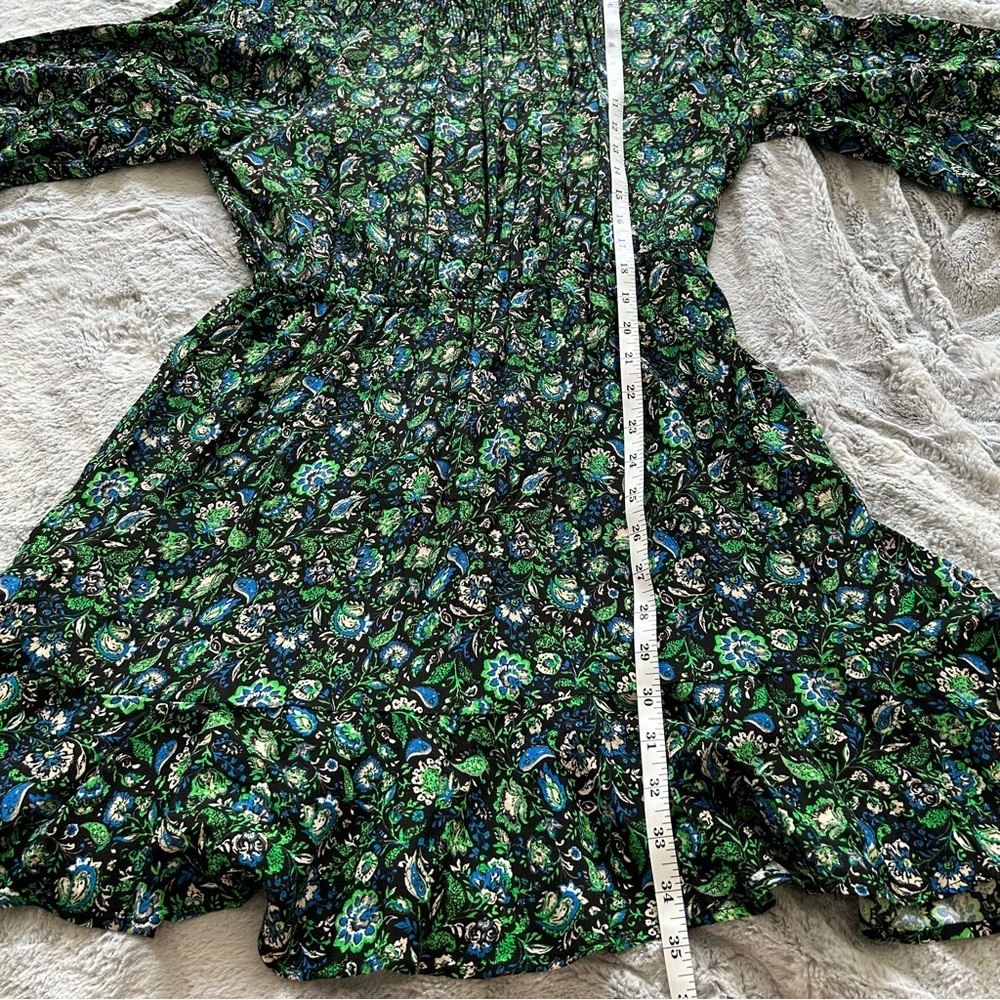 Zara Mini Green Blue Dress Floral dress - Picture 6 of 7